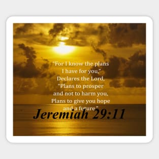 Jeremiah 29:11 Religious Quote Sticker